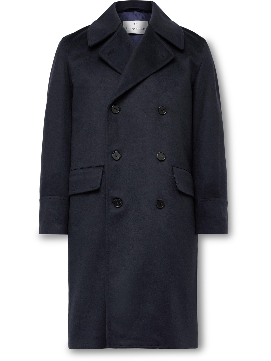 Kingsman Double-breasted Wool And Cashmere-blend Felt Coat In Blue