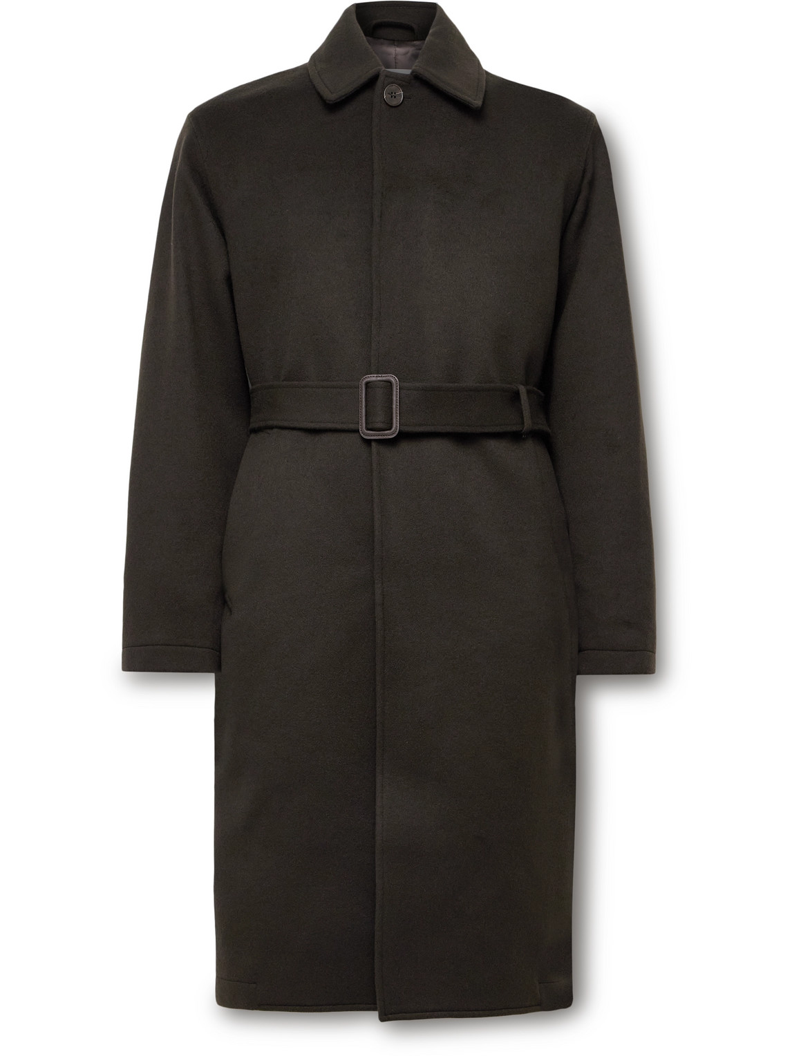 Kingsman Belted Wool And Cashmere-blend Felt Coat In Brown