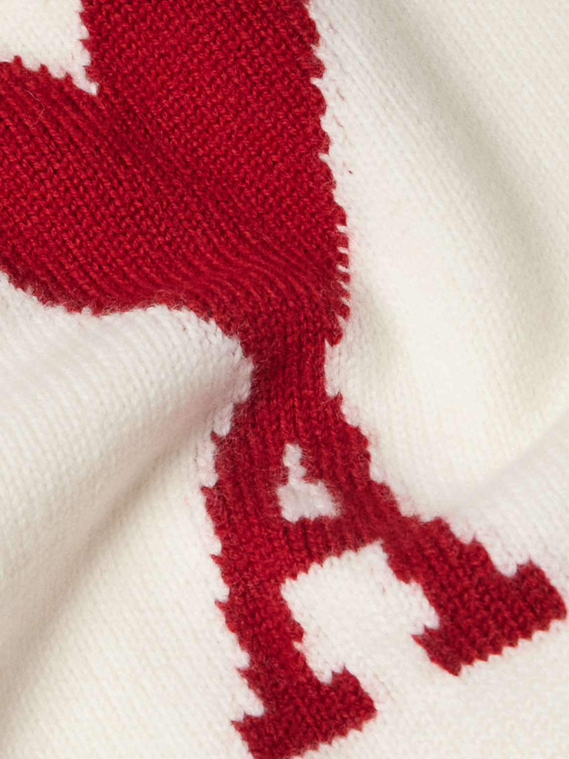 Ami Alexandre Mattiussi Logo-intarsia Merino Wool Cardigan In Neutrals