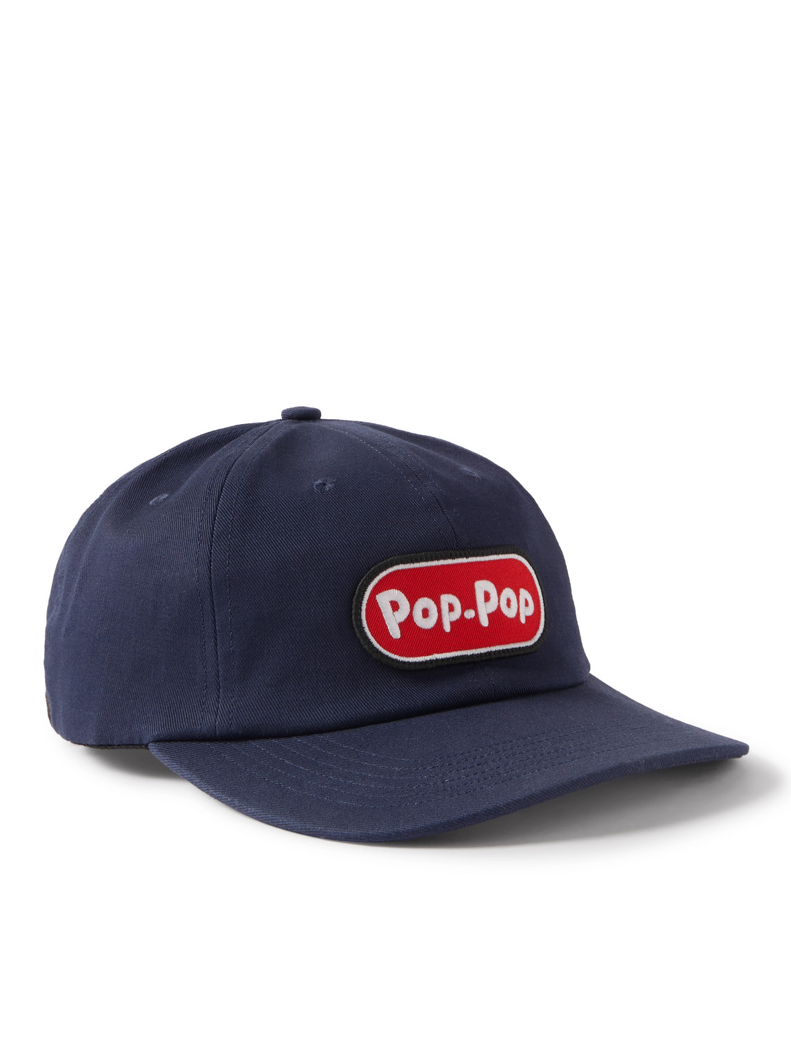 Pop Trading Company Logo-appliquéd Cotton-blend Twill Baseball Cap In Blue