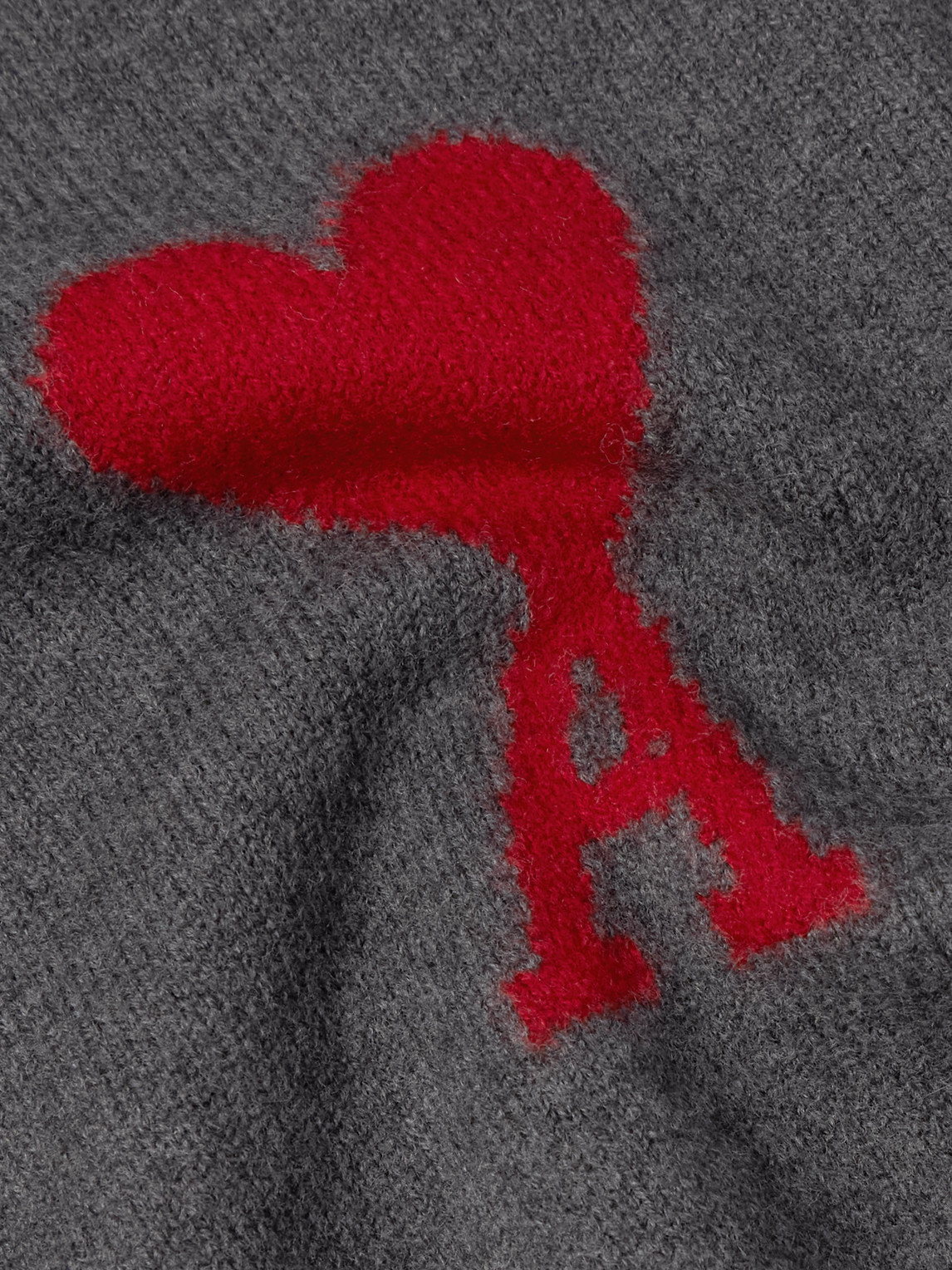 Ami Alexandre Mattiussi Adc Logo-intarsia Virgin Wool Sweater In Gray