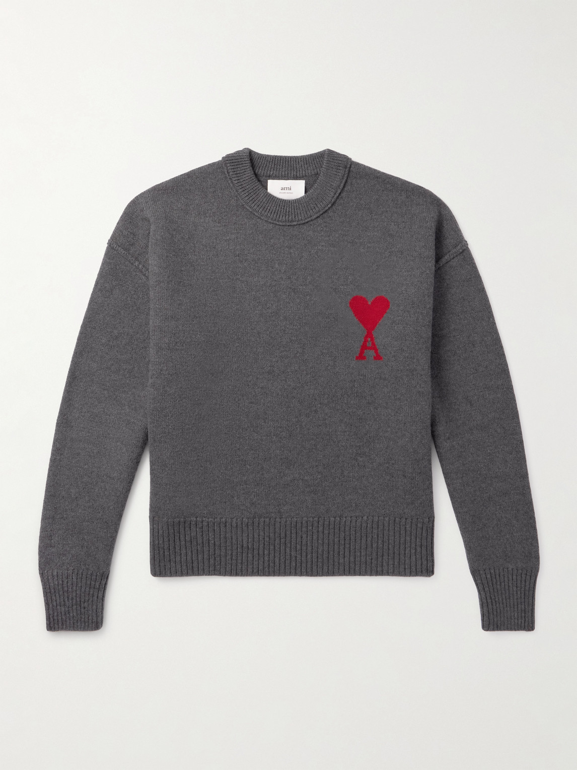AMI PARIS ADC Logo-Intarsia Virgin Wool Sweater - Men