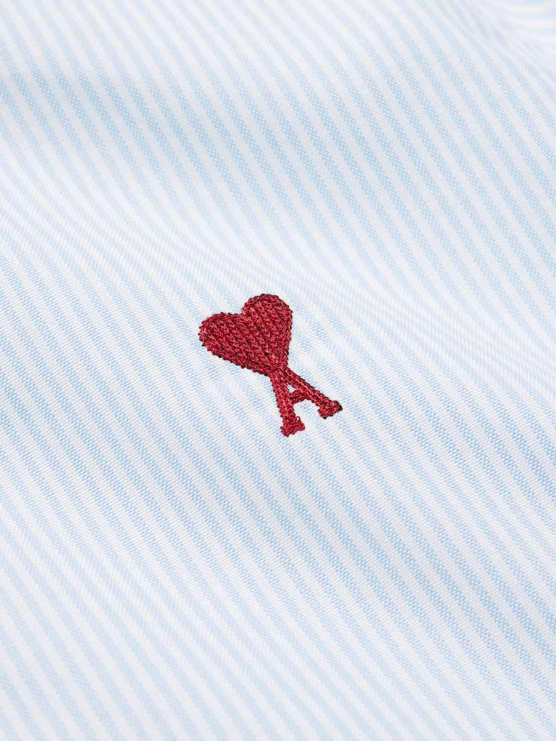 Ami Alexandre Mattiussi Adc Button-down Collar Logo-embroidered Striped Cotton Oxford Shirt In Blue