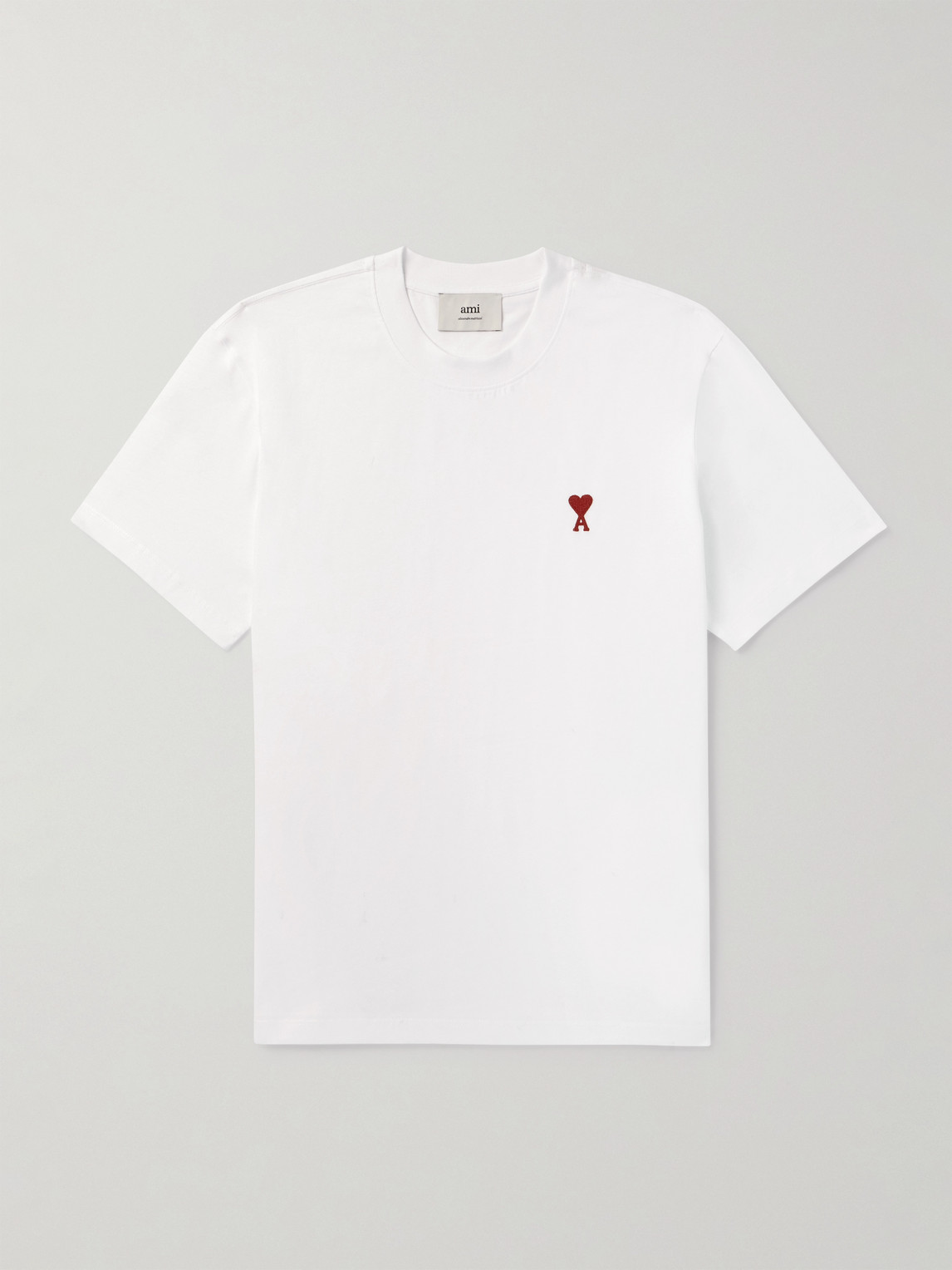 AMI PARIS Logo-Embroidered Stretch Organic Cotton-Jersey T-Shirt - Men