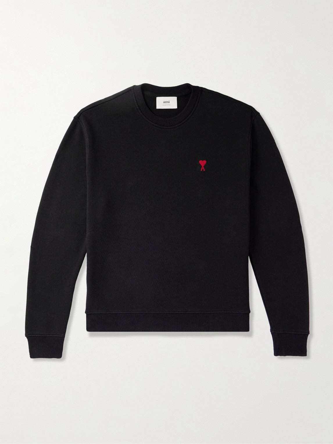 AMI PARIS Ami de Coeur Logo-Embroidered Cotton-Blend Jersey Sweatshirt - Men
