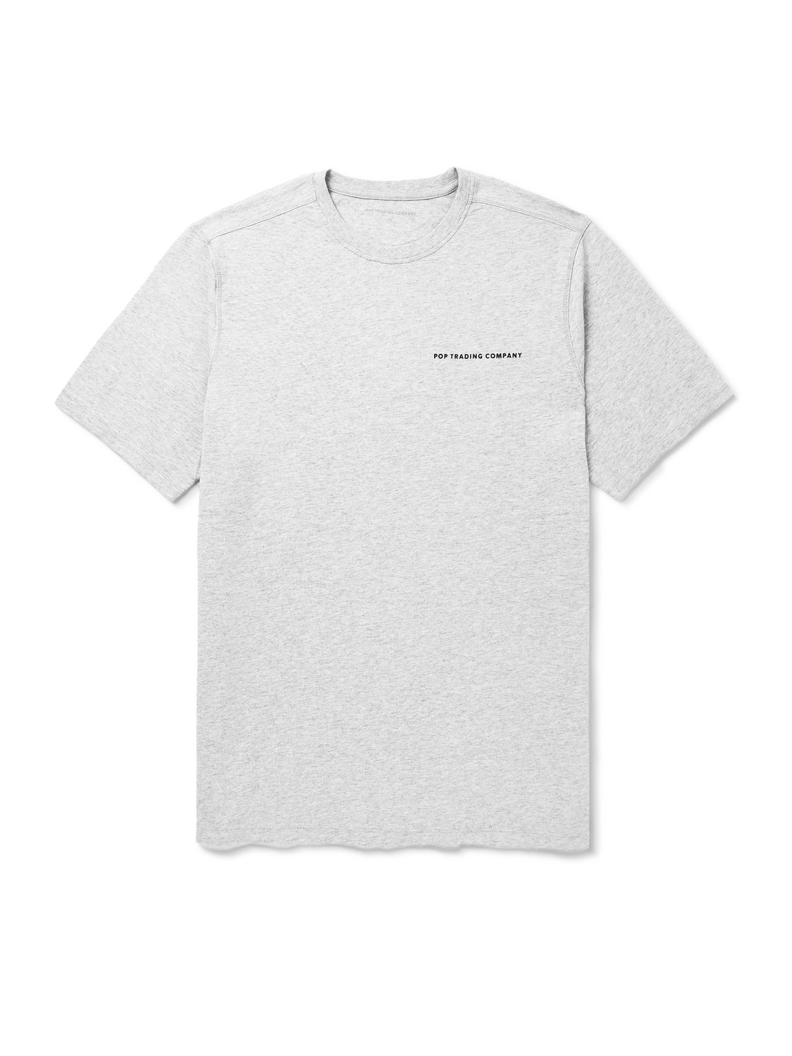 Pop Trading Company Logo-print Cotton-jersey T-shirt In Grey