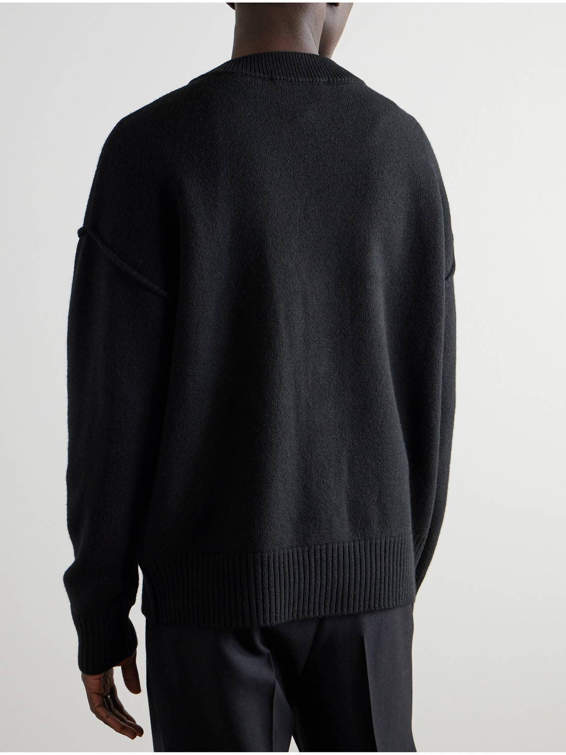 Ami Alexandre Mattiussi Ami Paris Ami Paris De Coeur Wool Cardigan In Black