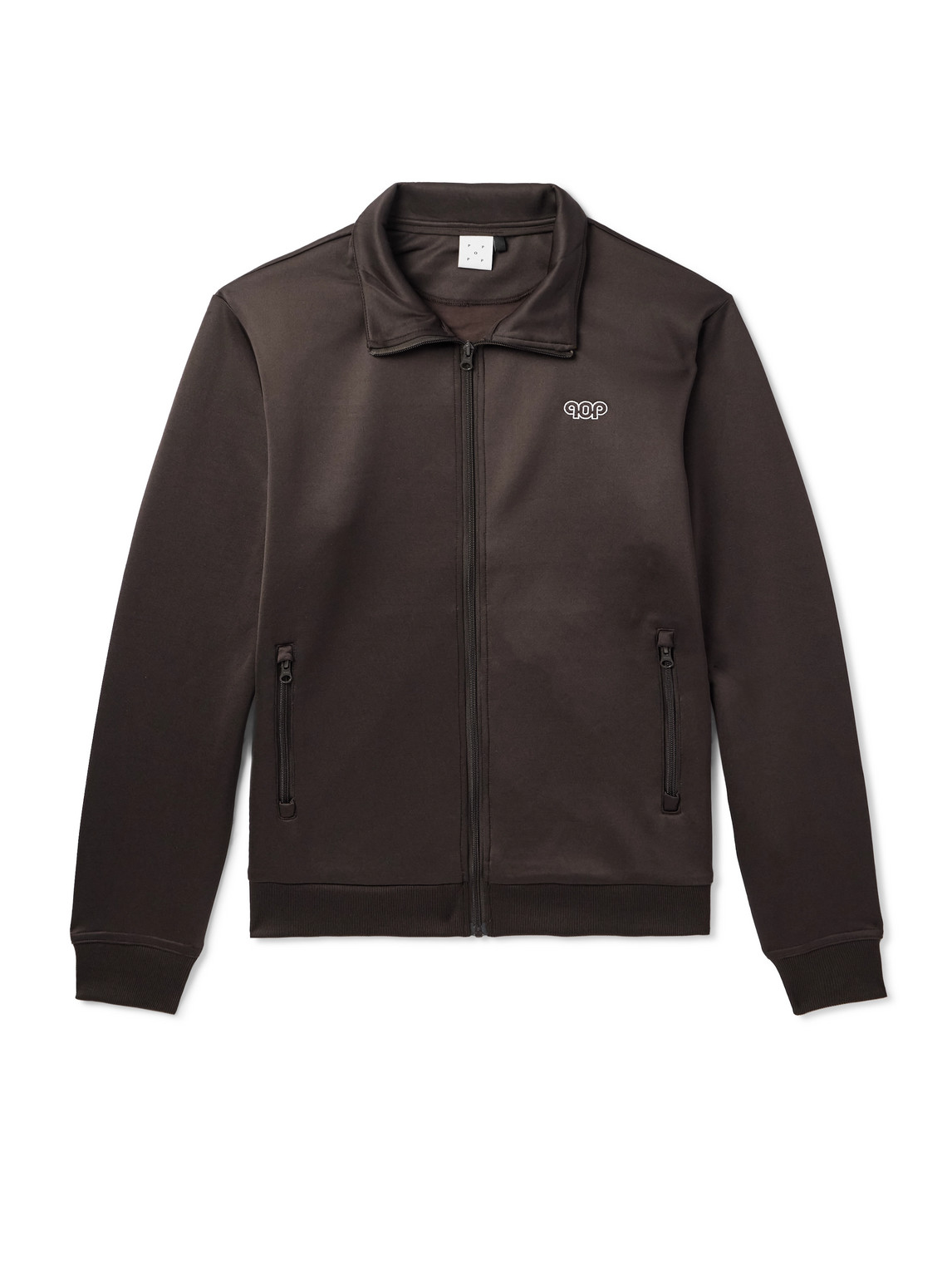 Pop Trading Company Pub Logo-embroidered Shell Track Jacket In Brown
