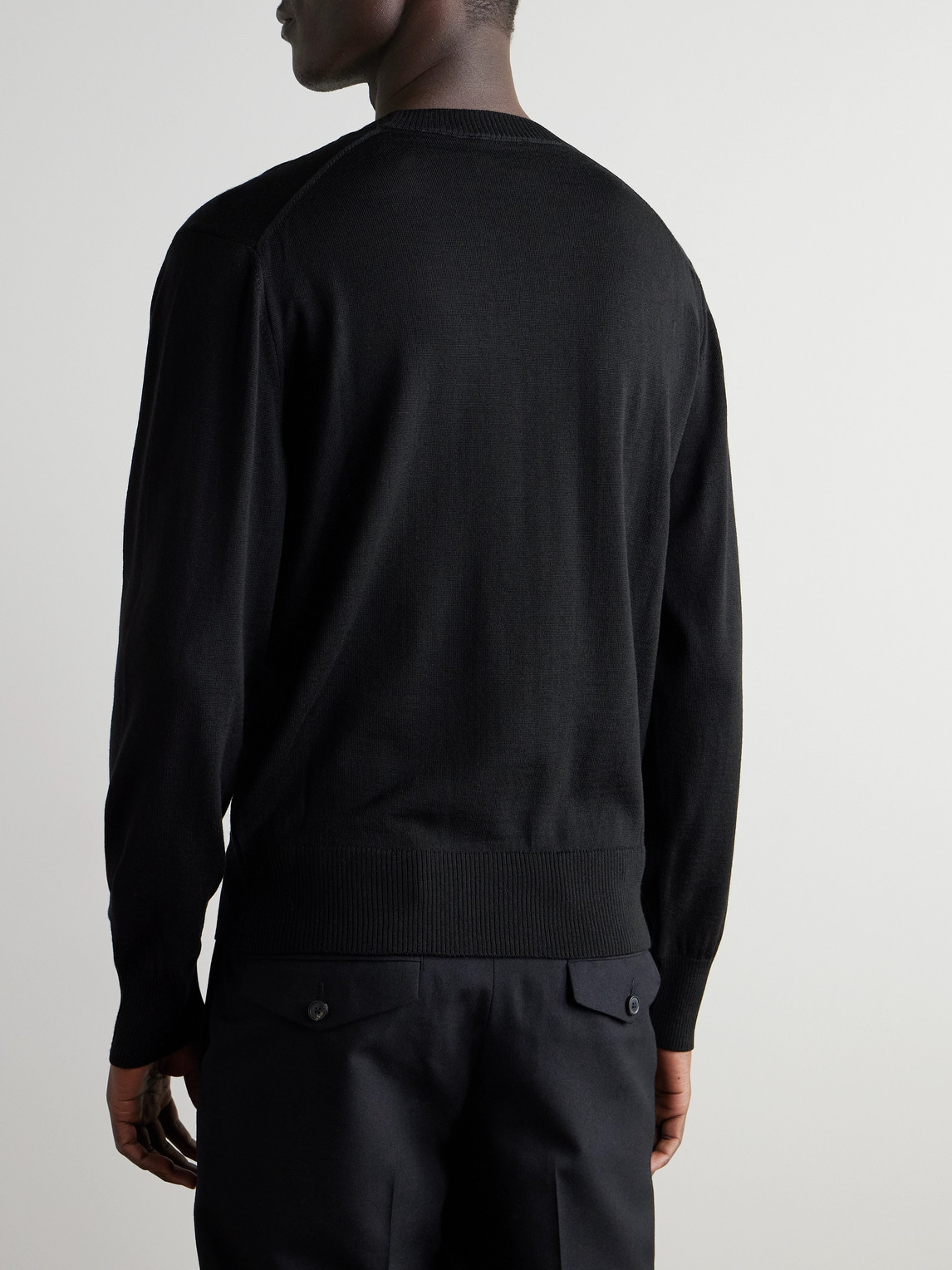 Ami Alexandre Mattiussi Ami Black Cotton Jersey Fleece Sweater With Monogram Motif In Black
