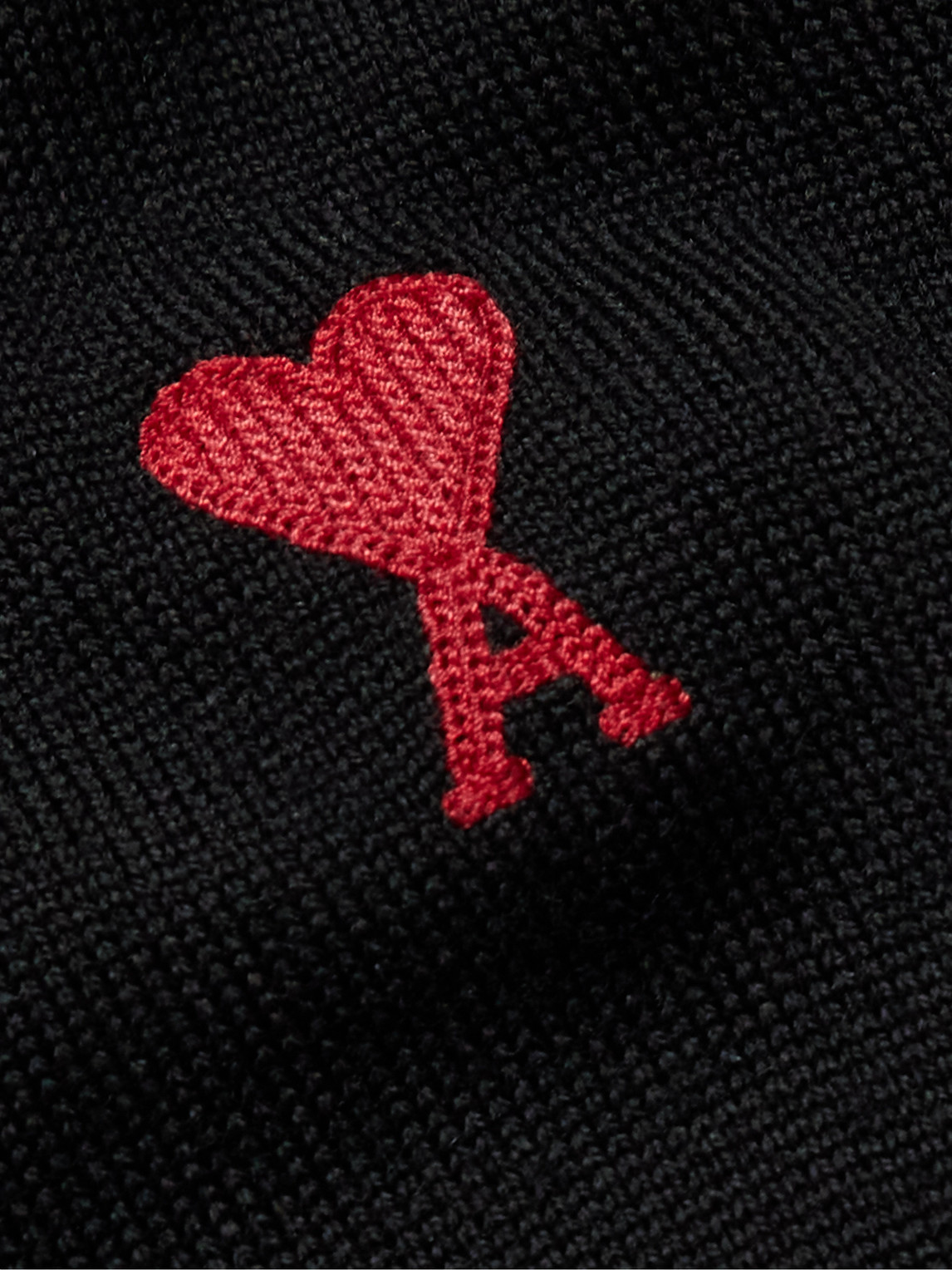 Ami Alexandre Mattiussi Ami Black Cotton Jersey Fleece Sweater With Monogram Motif In Black