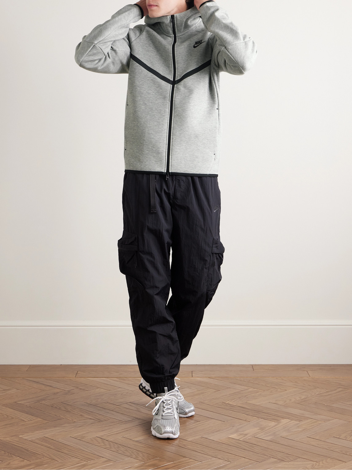Nike Sportswear Full Zip Tech Fleece Hoodie In Gray