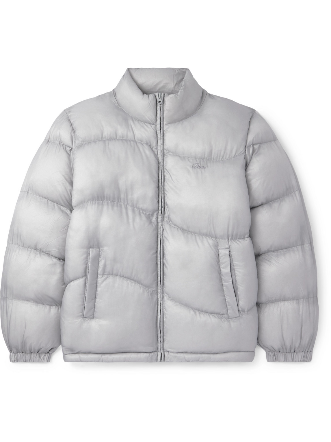 Dime Logo-embroidered Quilted Padded Nylon-ripstop Jacket In Purple