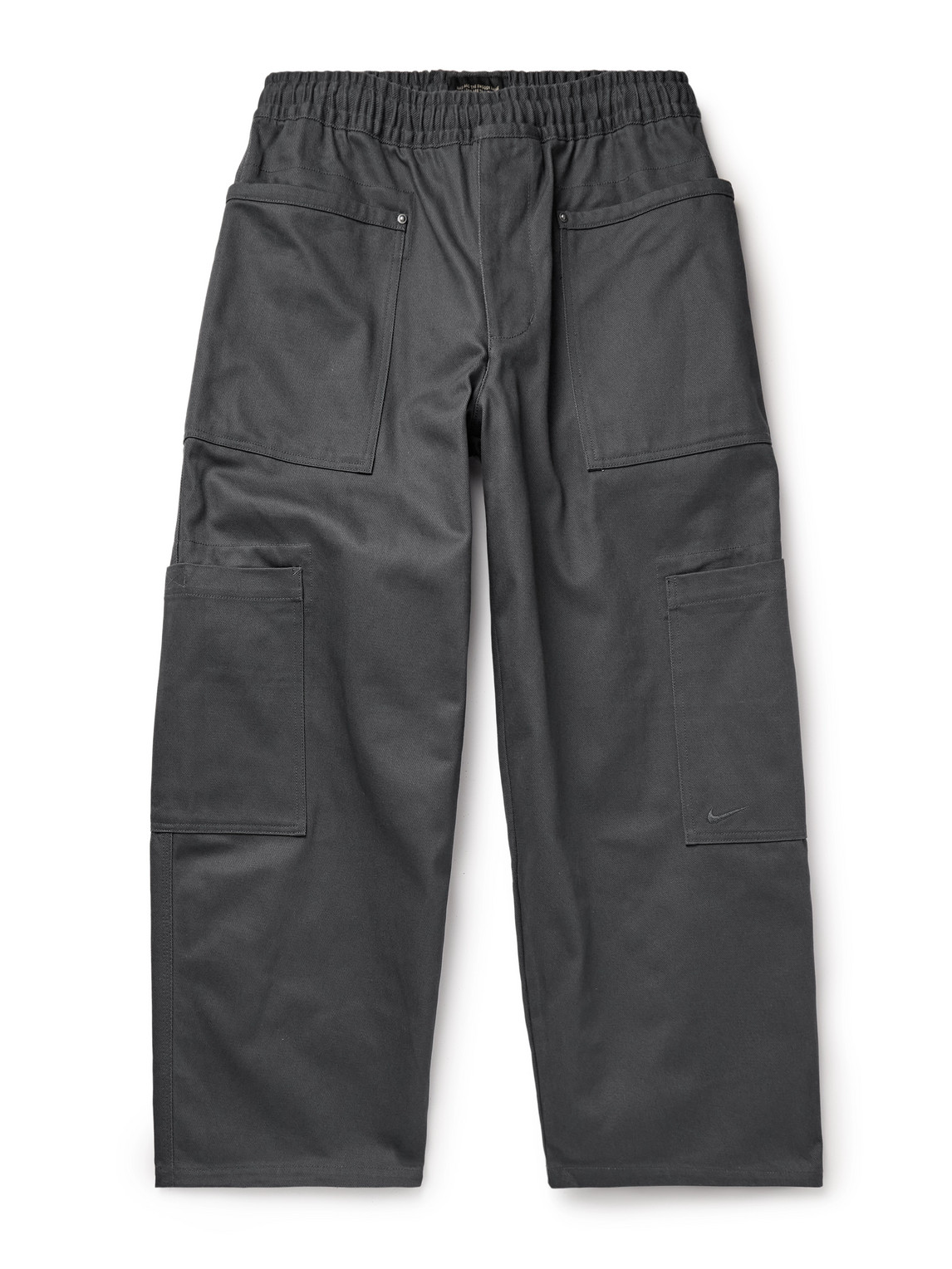 Nike Life Utility Wide-leg Cotton-twill Trousers In Gray