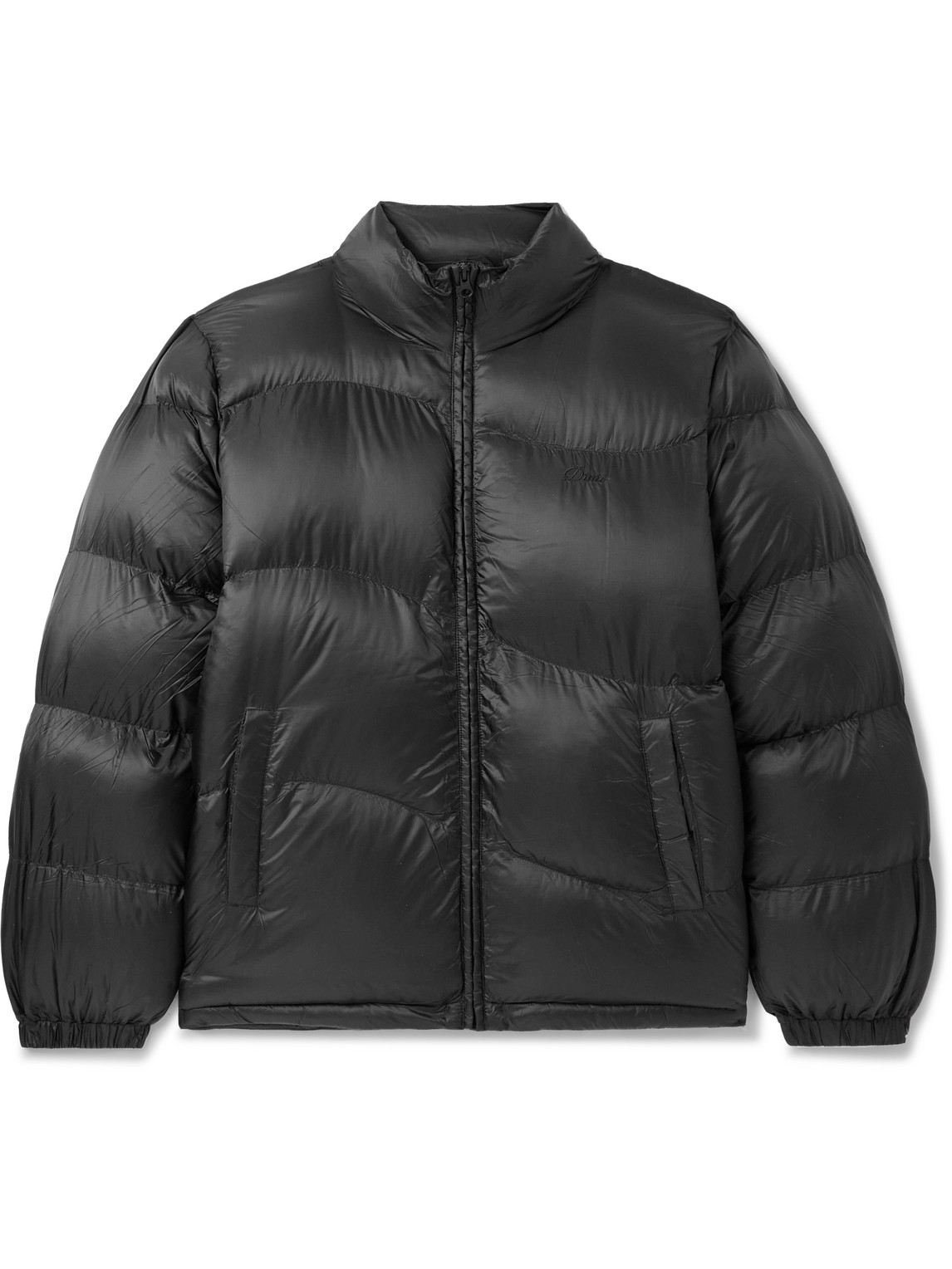 Dime Logo-embroidered Quilted Padded Nylon-ripstop Jacket In Black