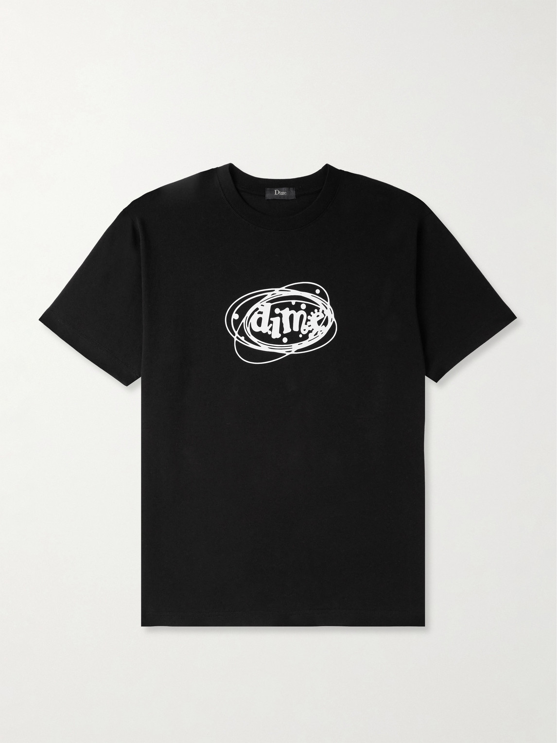 Dime Cosmos Logo-print Cotton-jersey T-shirt In Black