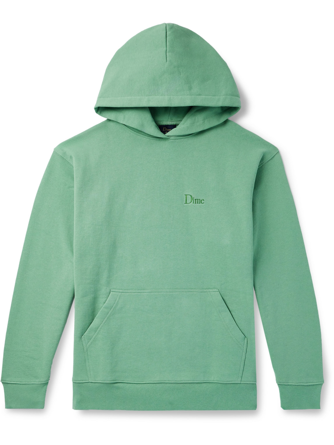 【Dime】Logo-Embroidered Cotton-Jersey Hoodie DIME - Logo-Embroidered Cotton-Jersey Hoodie - Curated Menswear