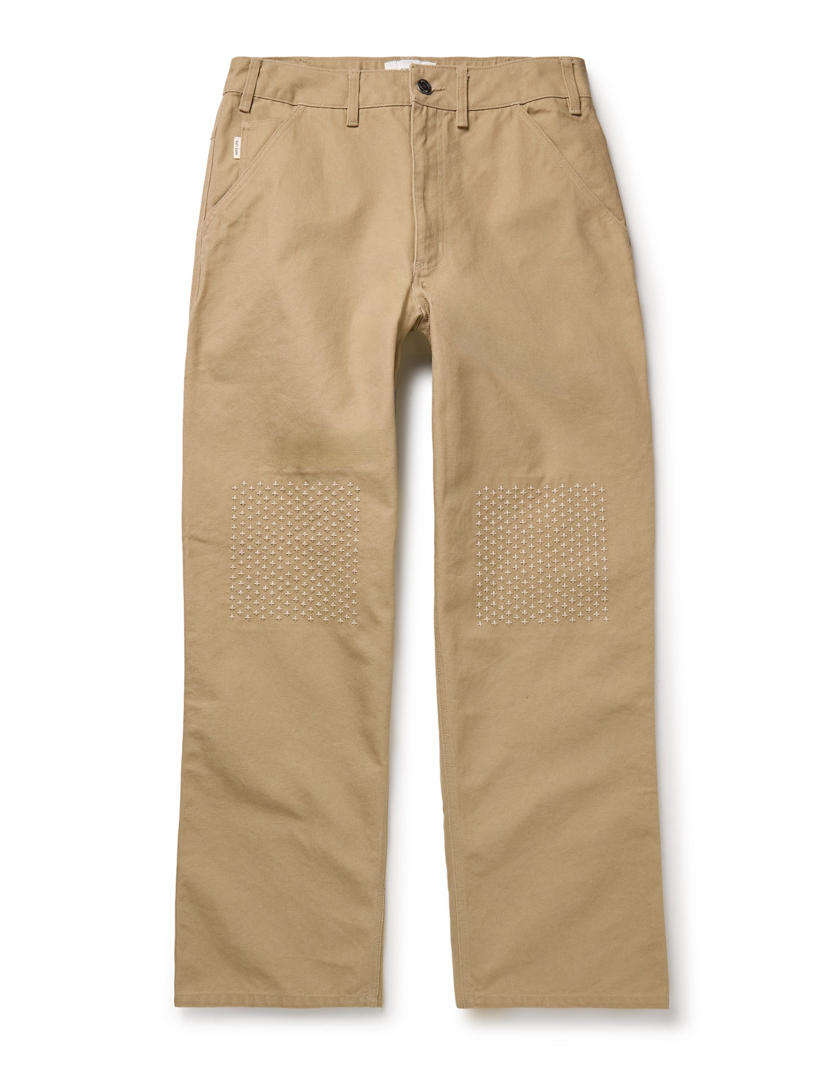 Life Wide-Leg Embroidered Cotton-Canvas Trousers