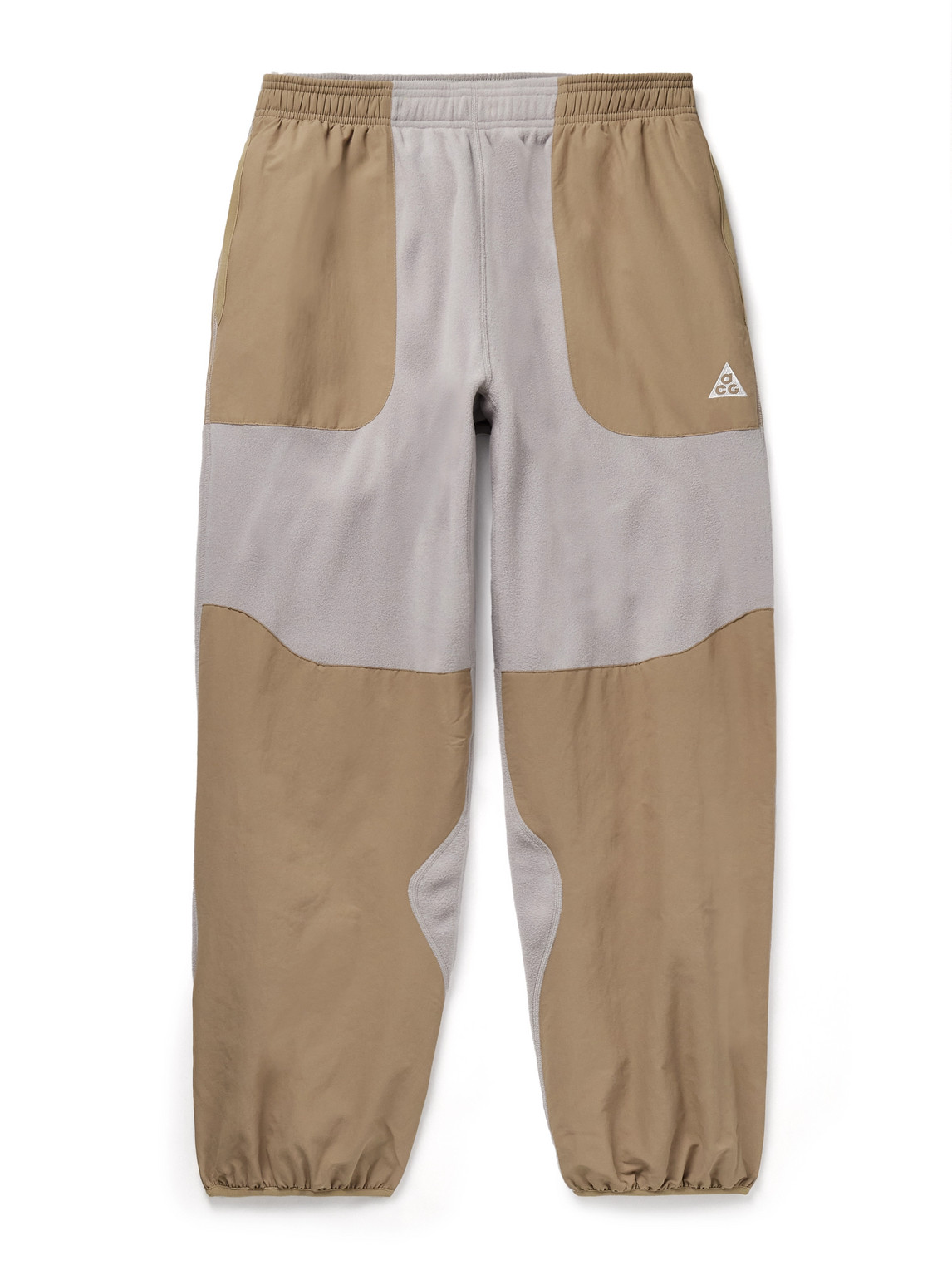 Nike Acg Wolf Tree Tapered Panelled Polartec® Fleece And Nylon Sweatpants In Brown
