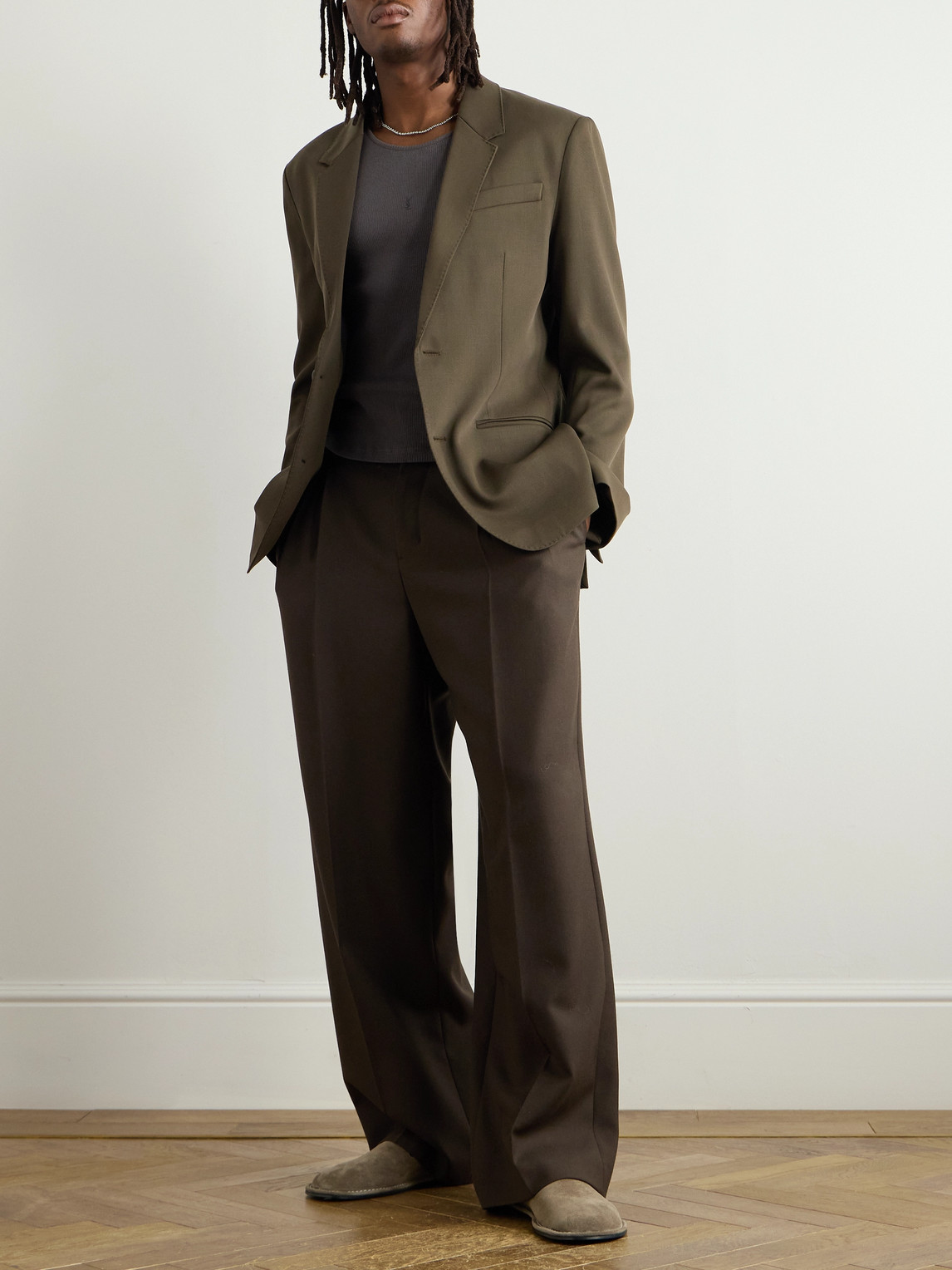 Ami Alexandre Mattiussi Wool-twill Blazer In Green