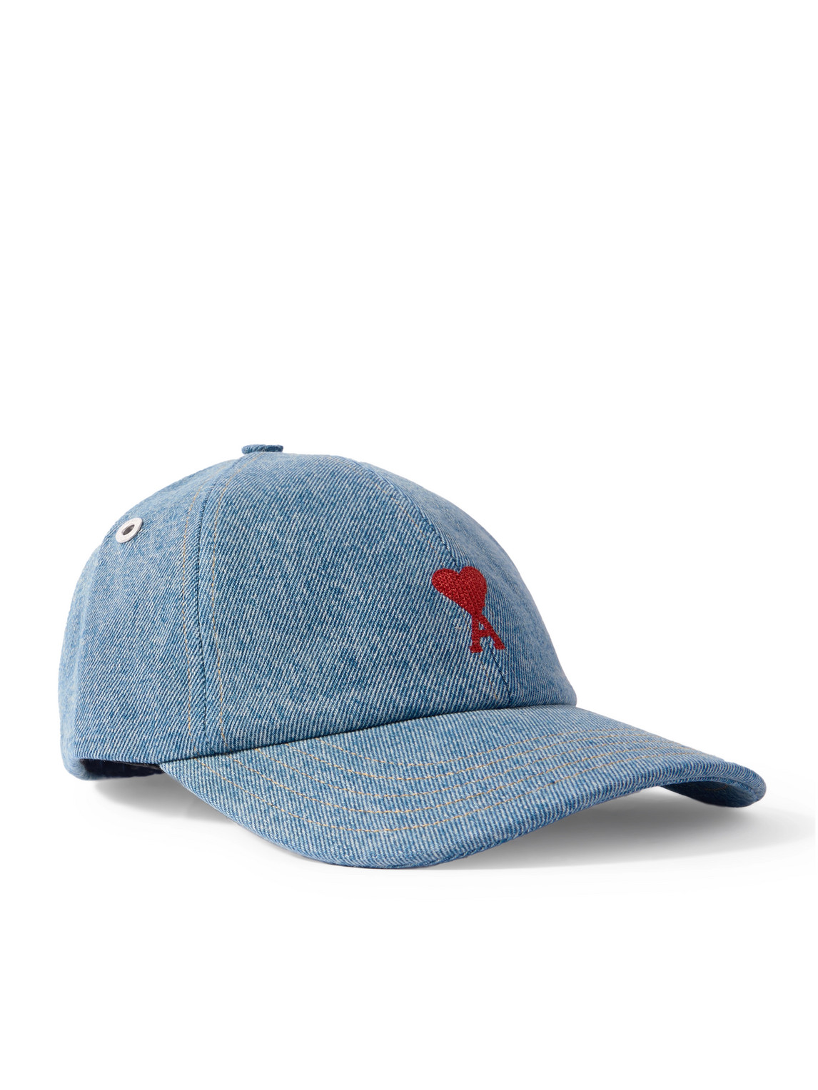 Ami Alexandre Mattiussi Logo-embroidered Denim Baseball Cap In Blue