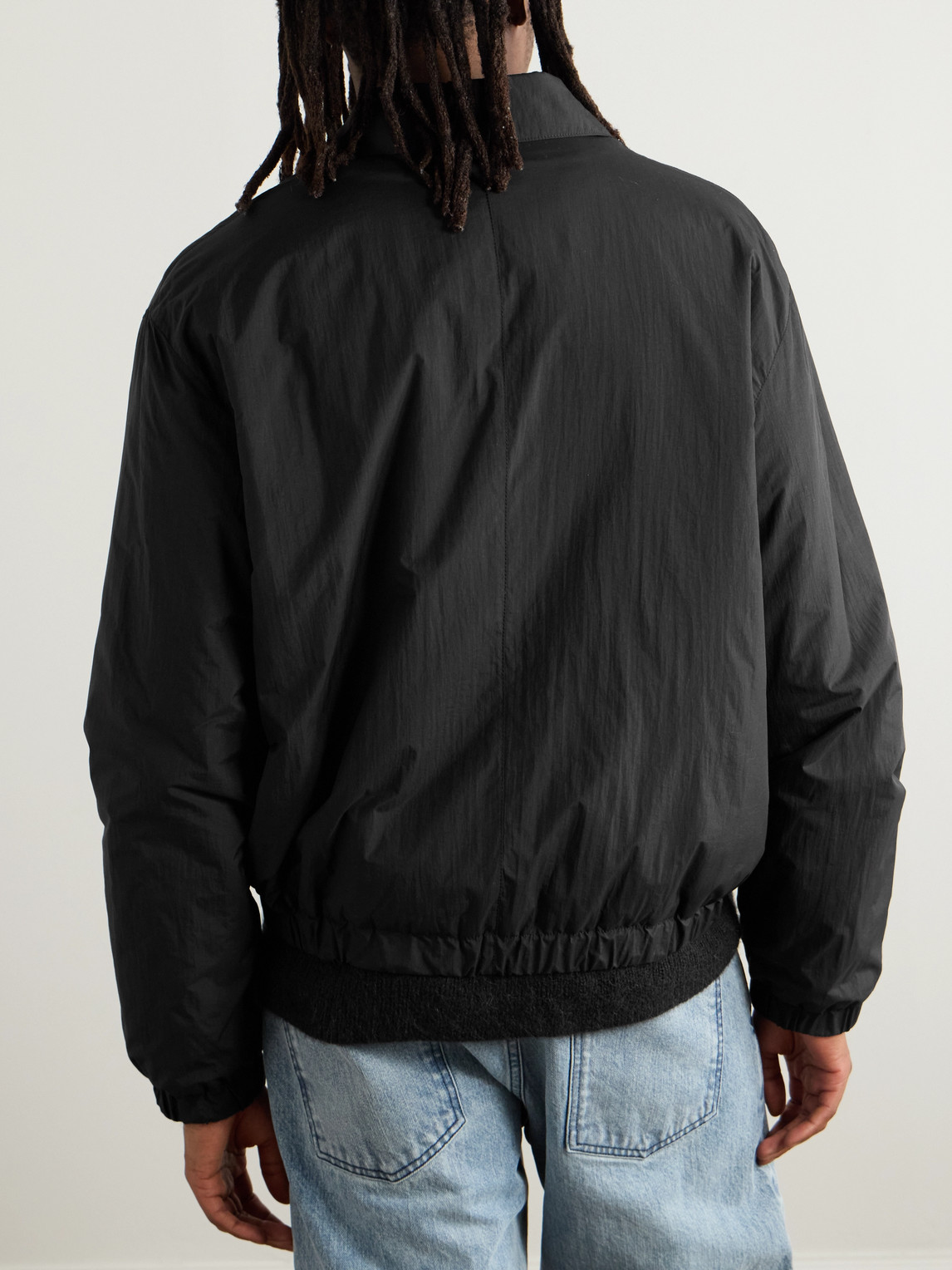 AMI ALEXANDRE MATTIUSSI LOGO-PRINT SHELL BOMBER JACKET