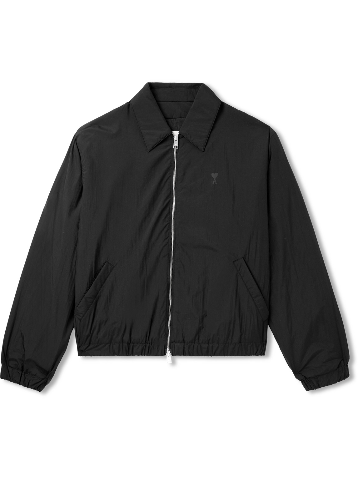 Ami Alexandre Mattiussi Logo-print Shell Bomber Jacket In Black
