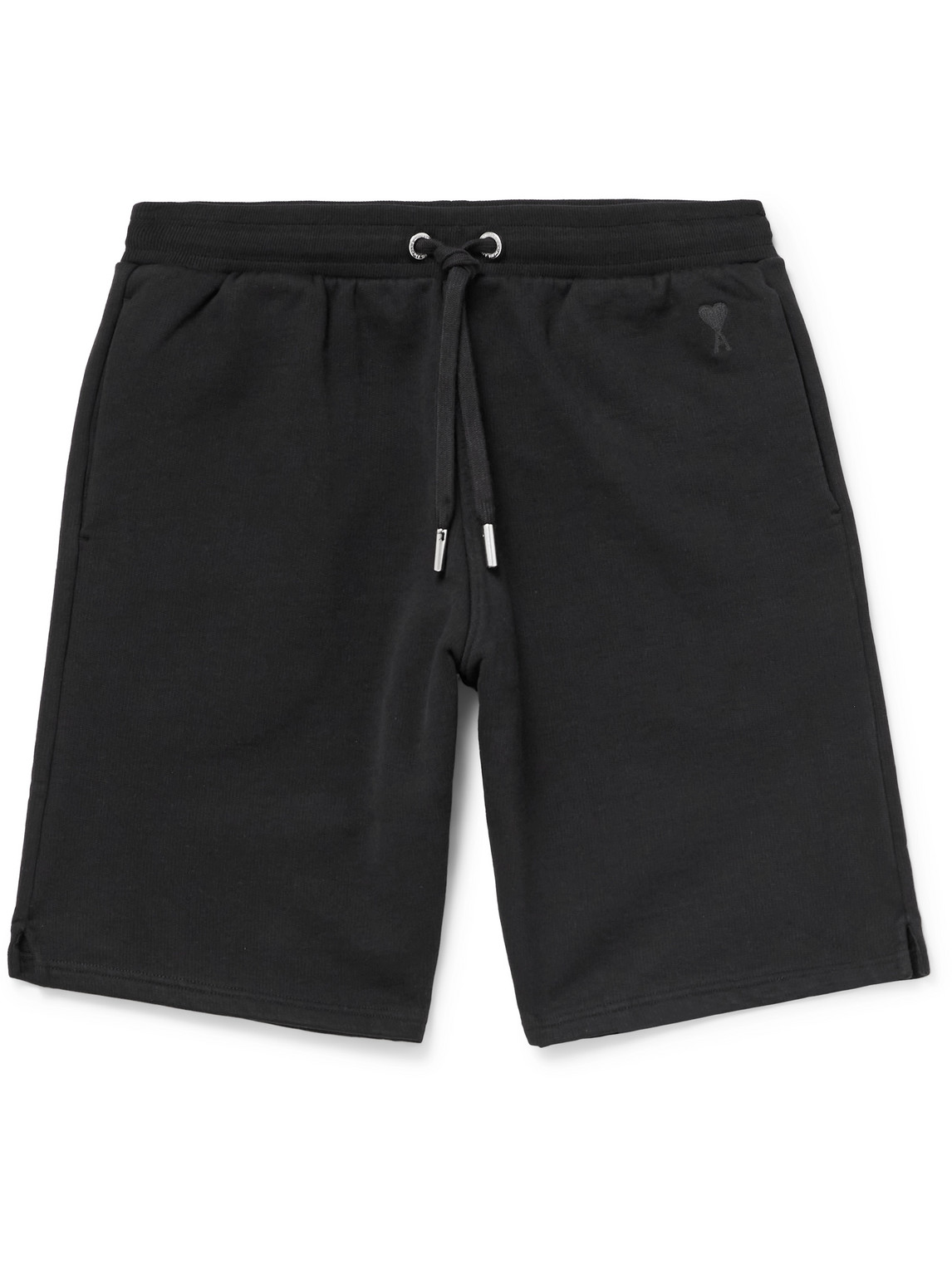 Ami Alexandre Mattiussi Ami Paris Ami De Coeur Logo Embossed Drawstring Shorts In Black