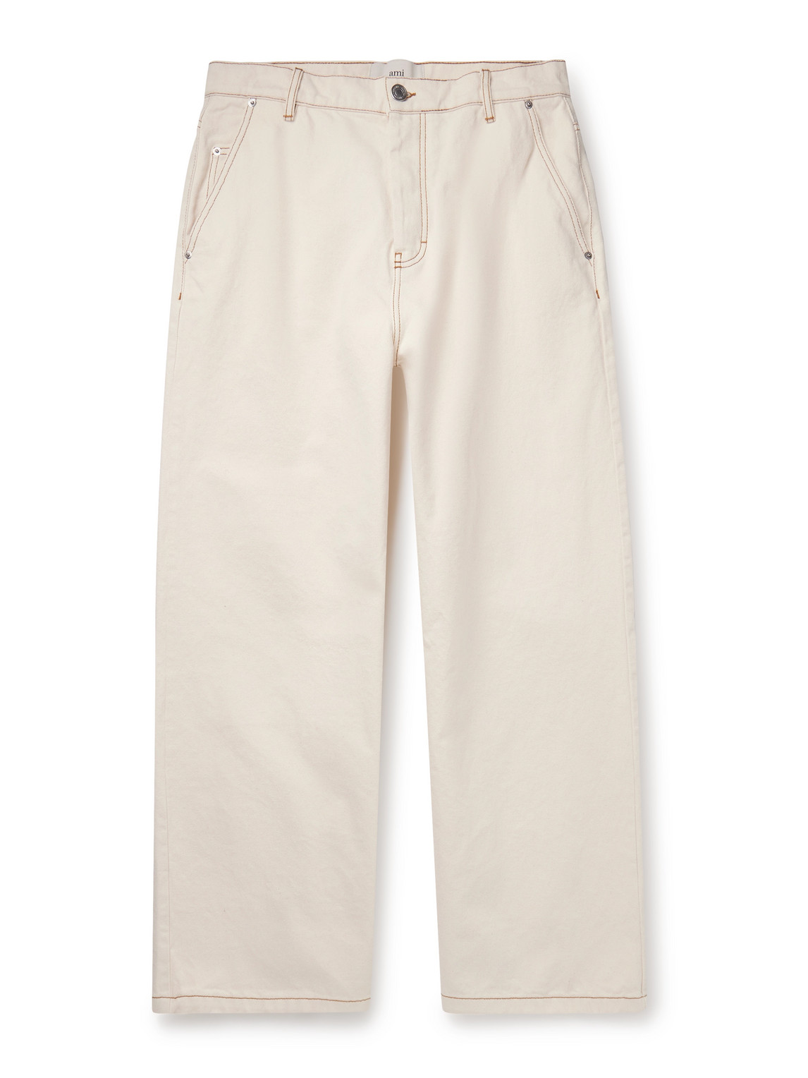 Ami Alexandre Mattiussi Wide-leg Jeans In Neutrals