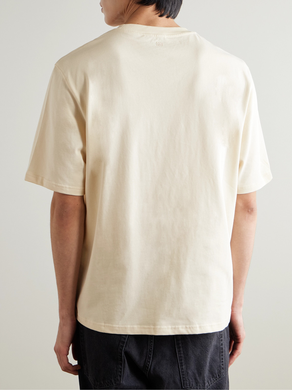 AMI PARIS - Logo-Flocked Organic Cotton-Jersey T-Shirt