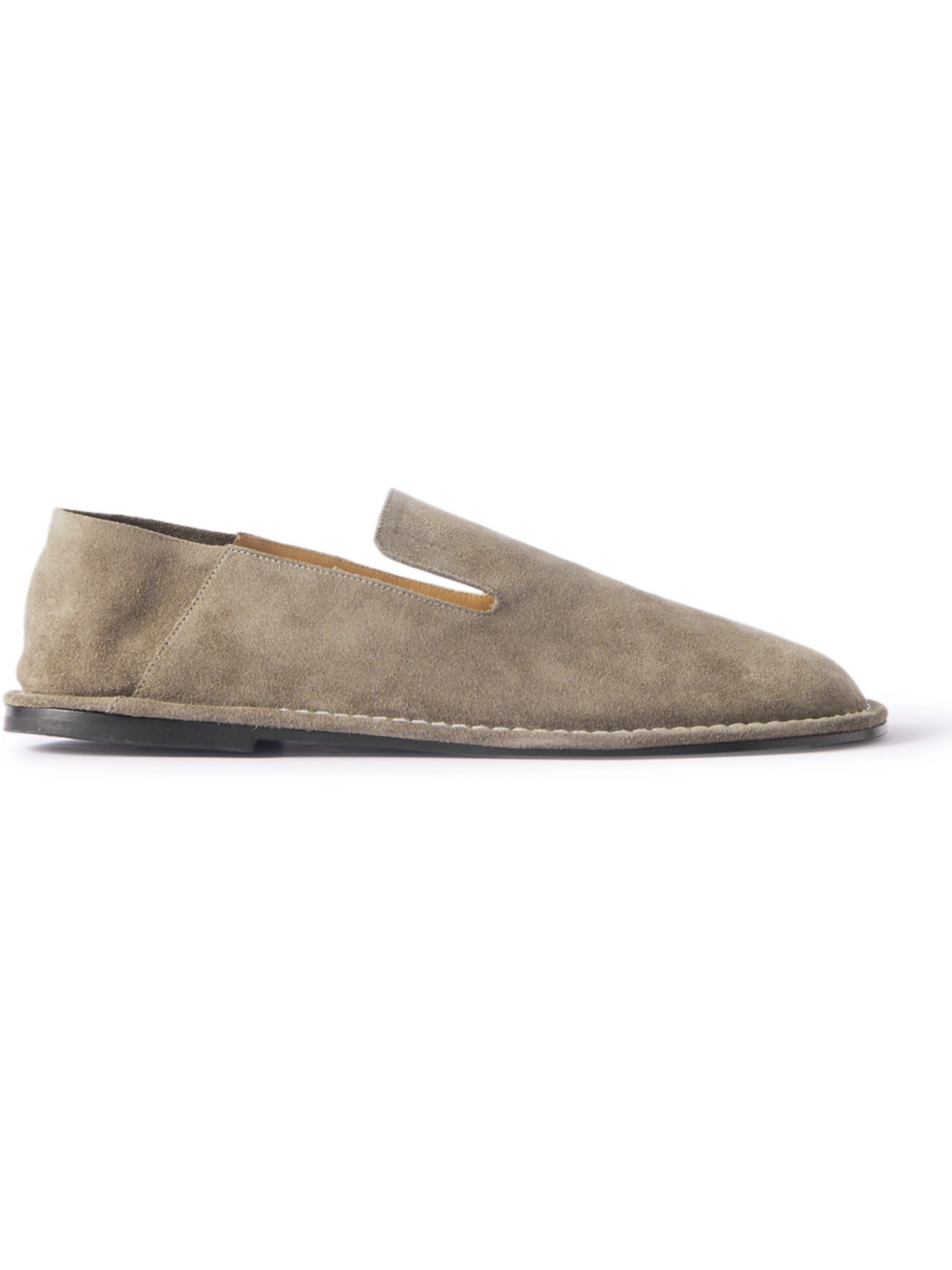 Ami Alexandre Mattiussi Midi Collapsible-heel Suede Slippers In Neutrals