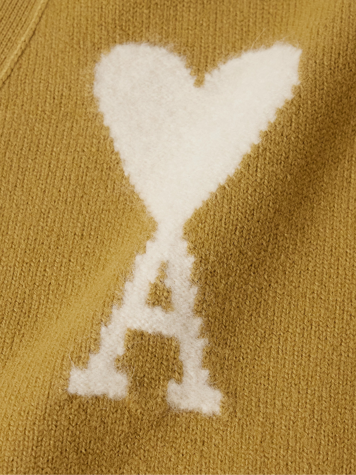 AMI PARIS - ADC Logo-Intarsia Virgin Wool Cardigan - Curated