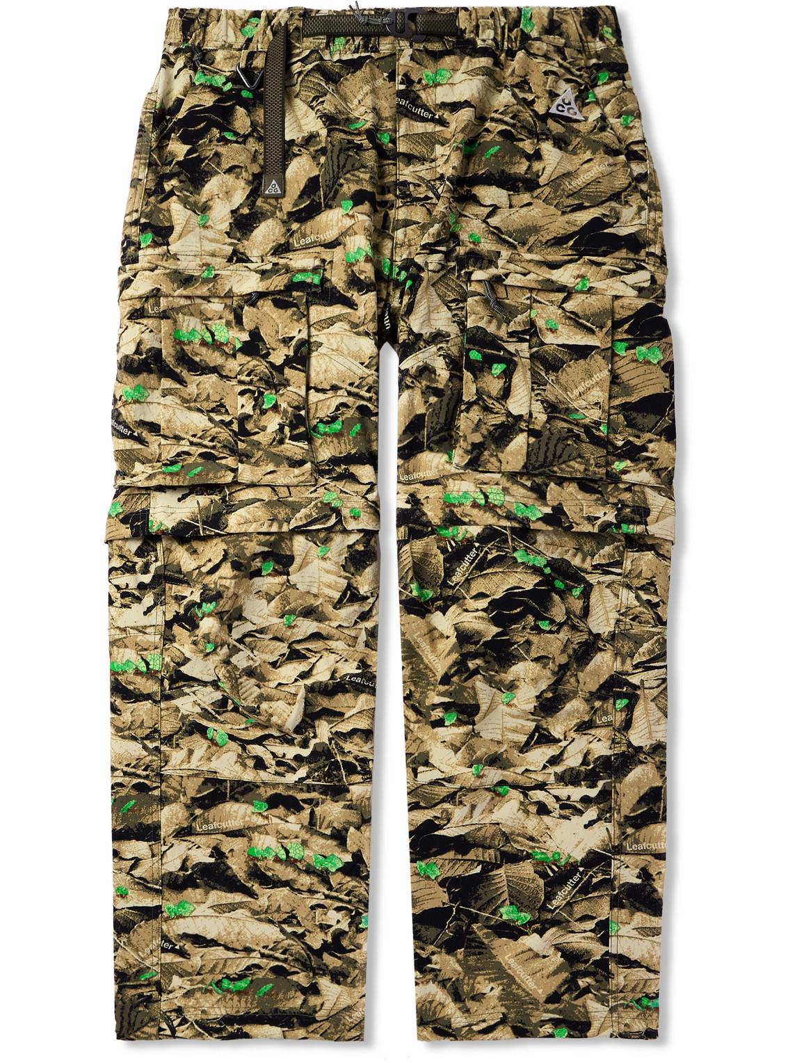 Nike Acg Smith Summit Straight-leg Convertible Camouflage-print Belted Canvas Cargo Trousers In Green