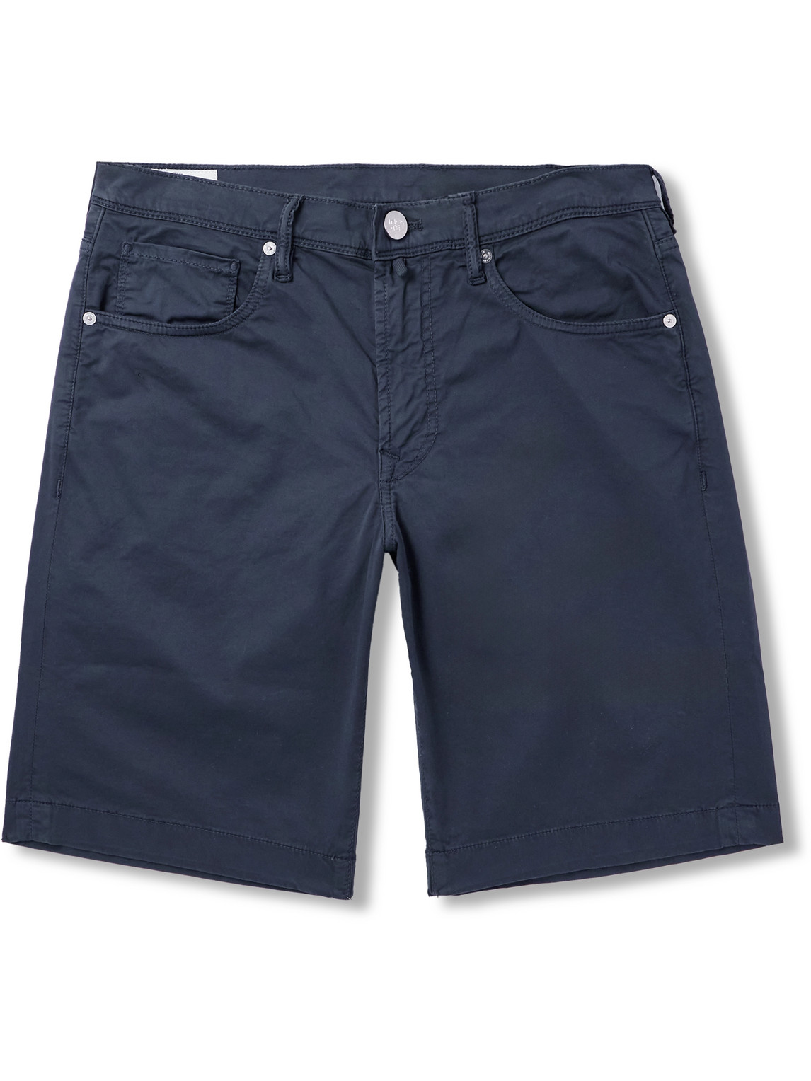 Incotex Division Straight-leg Cotton-blend Shorts In Blue