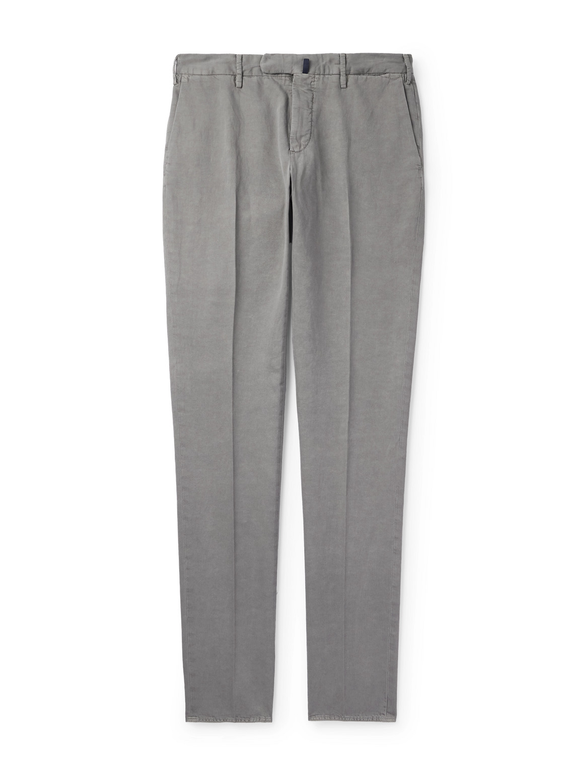 Incotex Venezia 1951 Slim-fit Straight-leg Cotton And Linen-blend Trousers In Gray