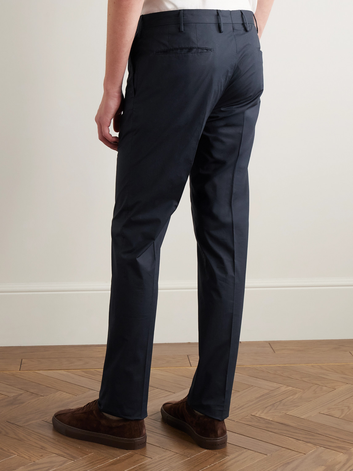 Incotex Venezia 1951 Slim-fit Cotton-blend Poplin Trousers In Gold