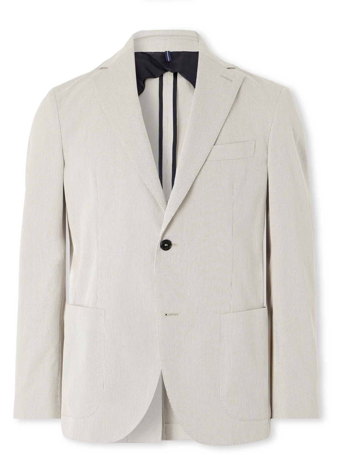 Incotex Slim-fit Striped Cotton Suit Jacket In Neutrals