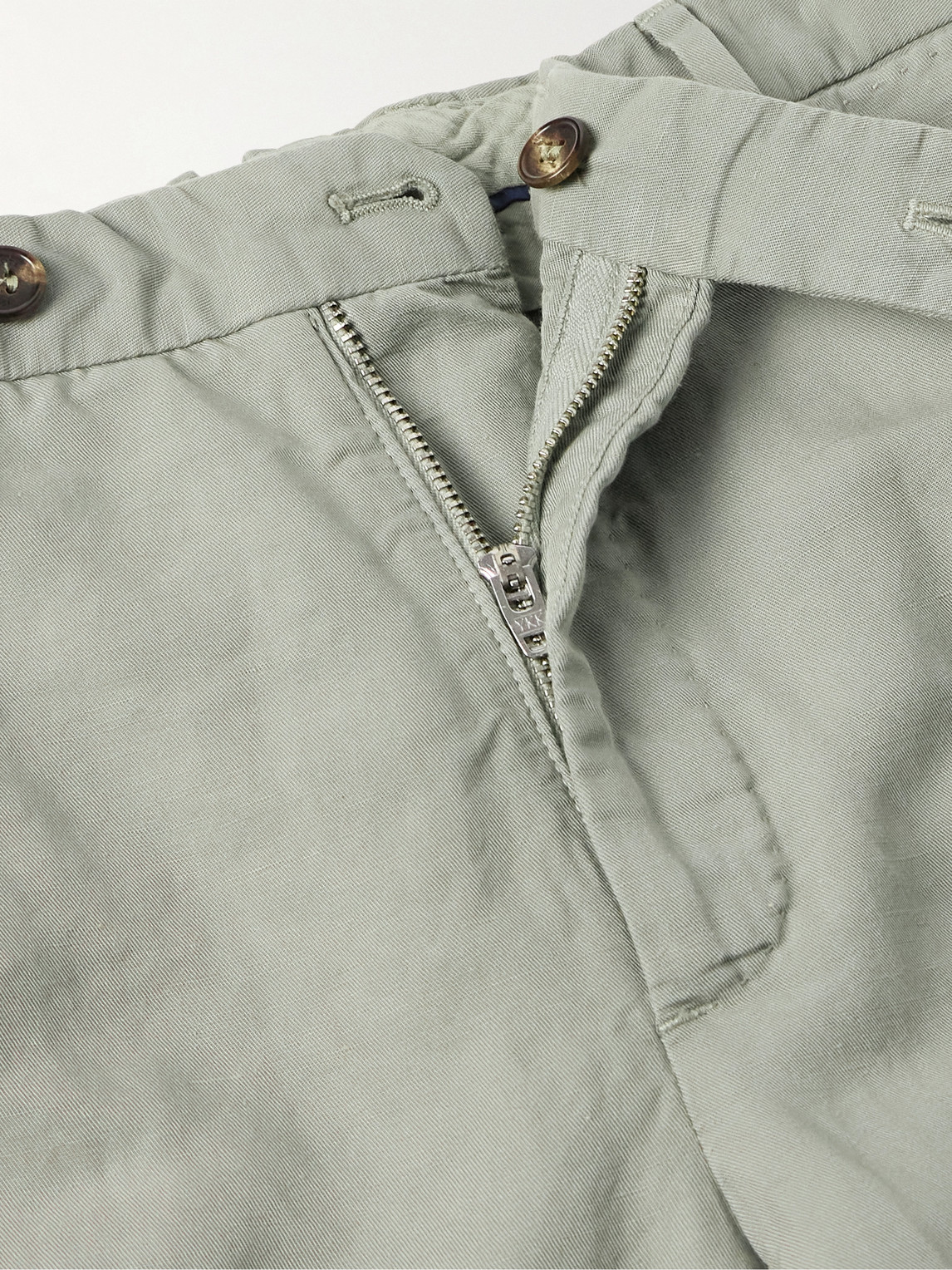 Incotex Venezia 1951 Slim-fit Garment-dyed Chinolino Trousers In Green