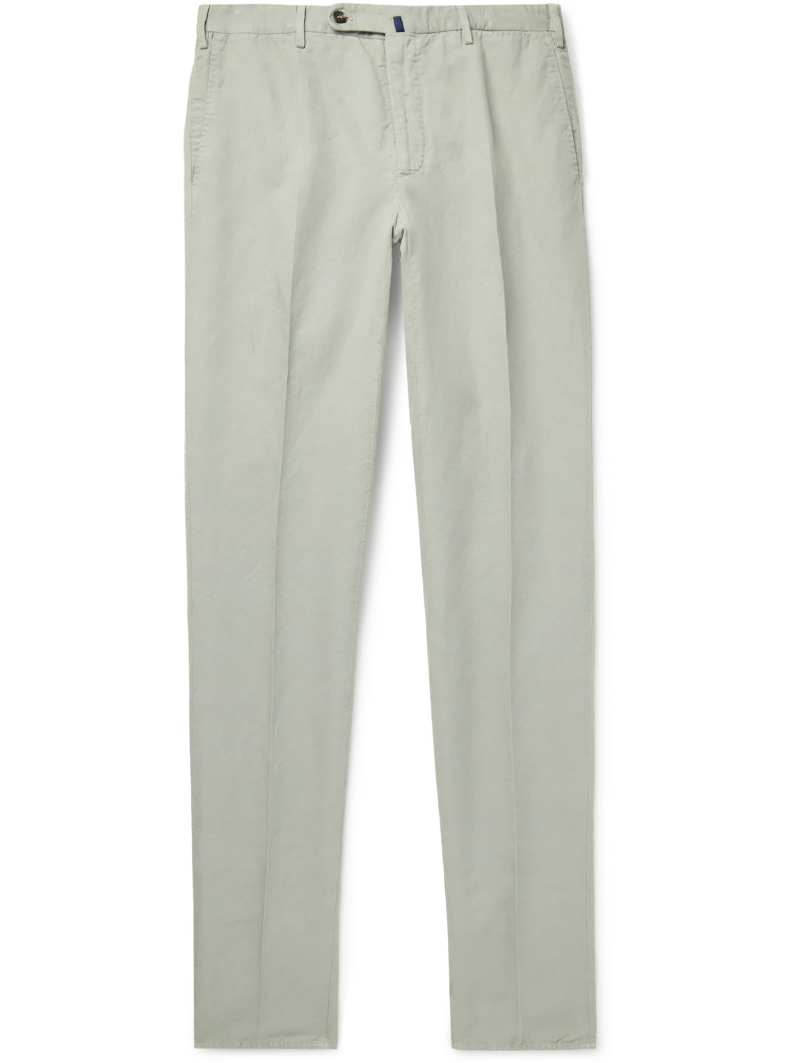 Incotex Venezia 1951 Slim-fit Garment-dyed Chinolino Trousers In Green
