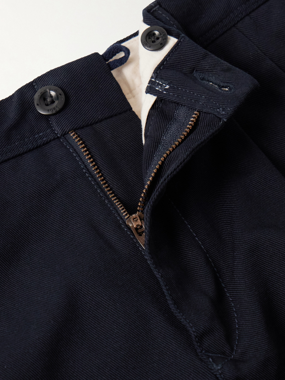 Incotex Slim-fit Pleated Cotton-twill Trousers In Blue