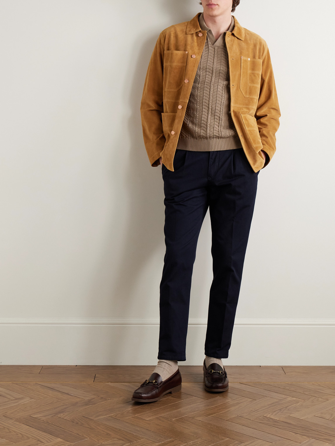 Incotex Slim-fit Pleated Cotton-twill Trousers In Blue