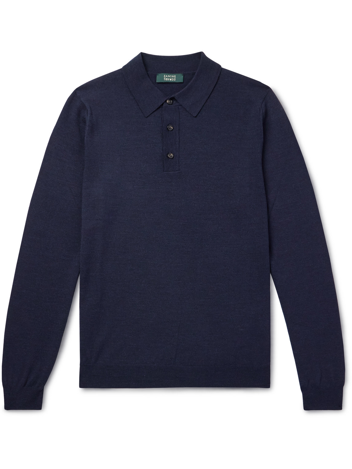 Incotex Wool-blend Polo Shirt In Blue