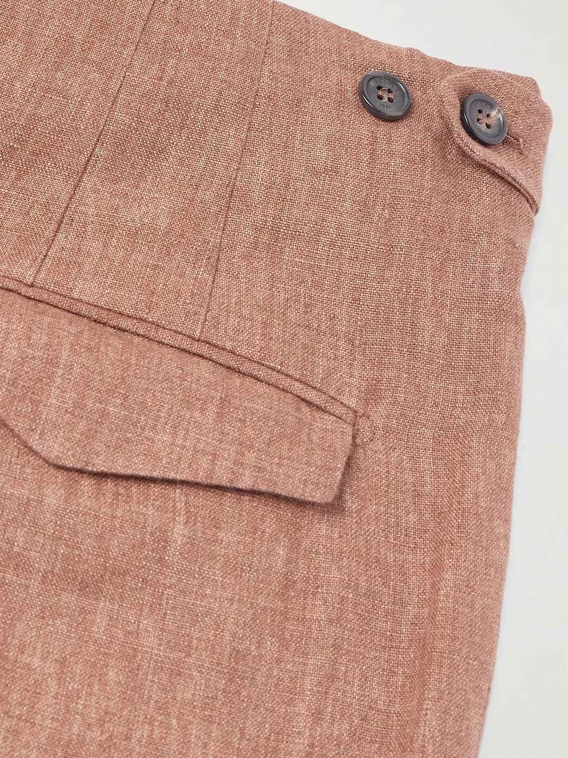 Incotex Venezia 1951 Slim-fit Tapered Pleated Linen Suit Trousers In Brown