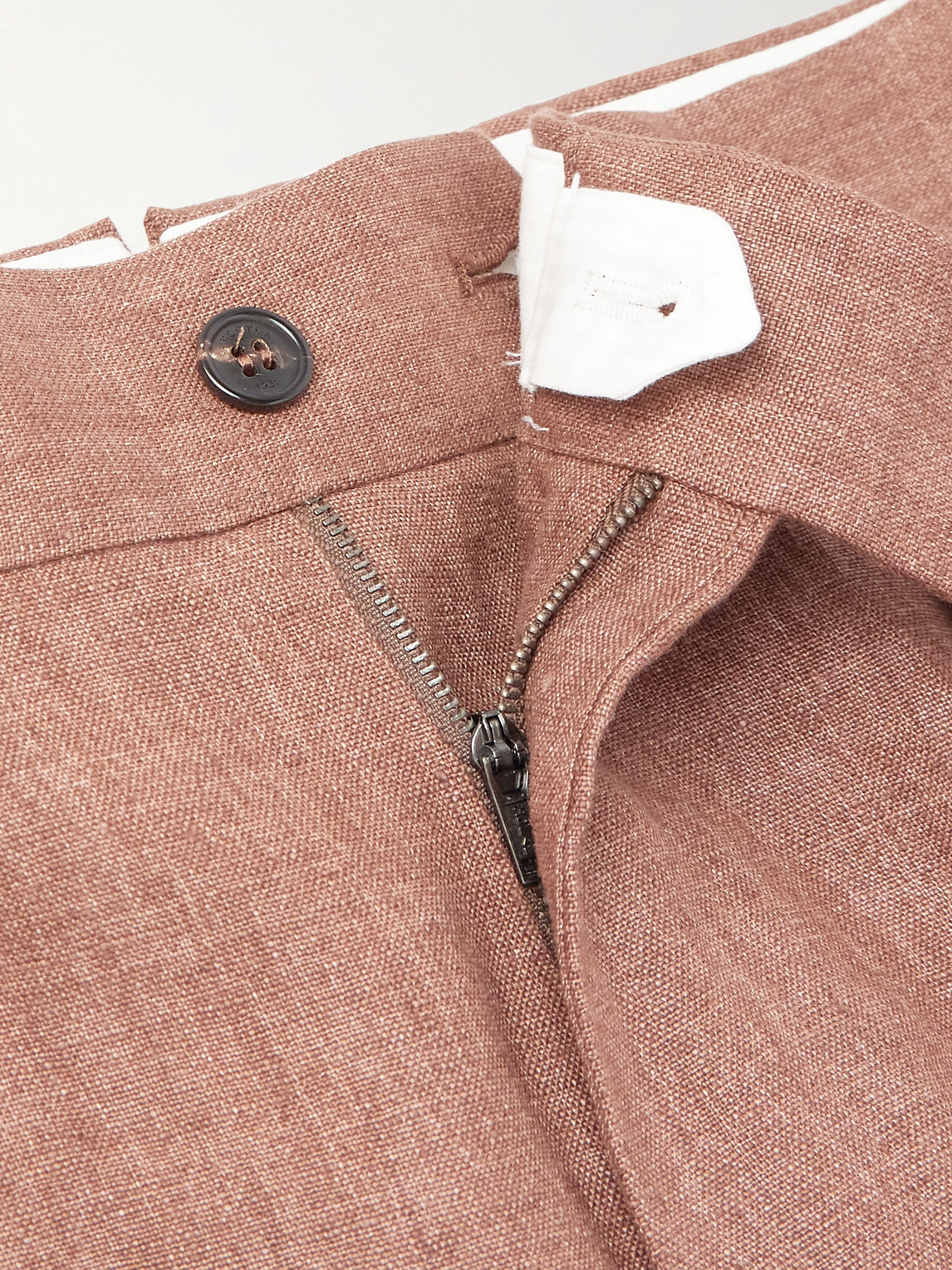 Incotex Venezia 1951 Slim-fit Tapered Pleated Linen Suit Trousers In Brown