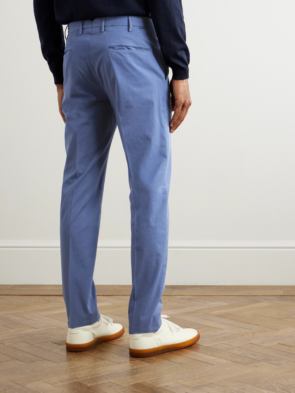 Incotex Venezia 1951 Slim-fit Stretch-cotton Twill Trousers In Blue