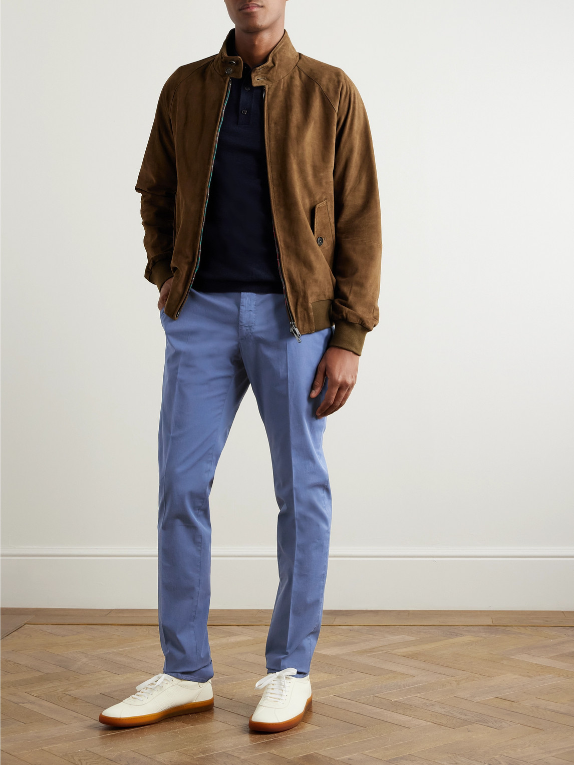 Incotex Venezia 1951 Slim-fit Stretch-cotton Twill Trousers In Blue