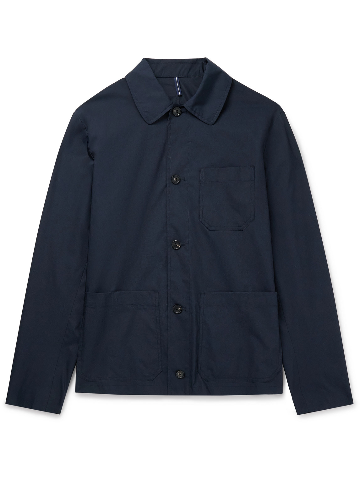 Incotex Teknosartorial Cotton-blend Poplin Chore Jacket In Blue
