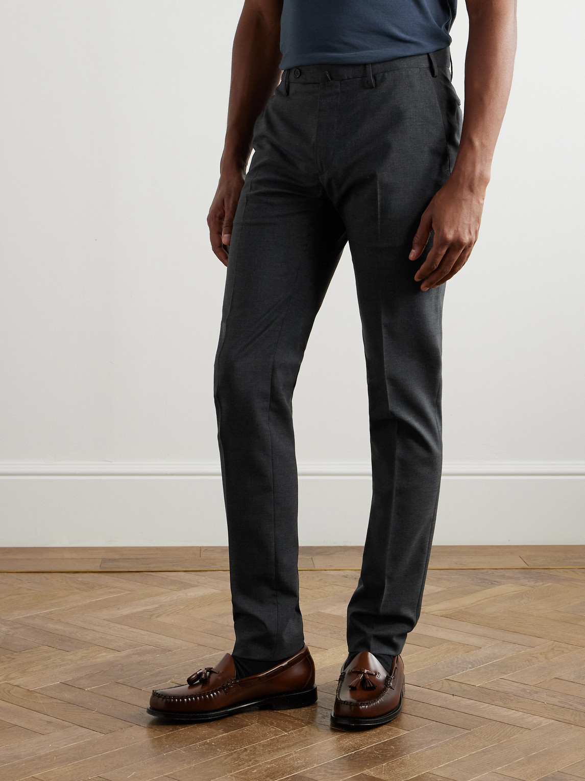 Incotex Teknosartorial Slim-fit Tapered Woven Trousers In Gray