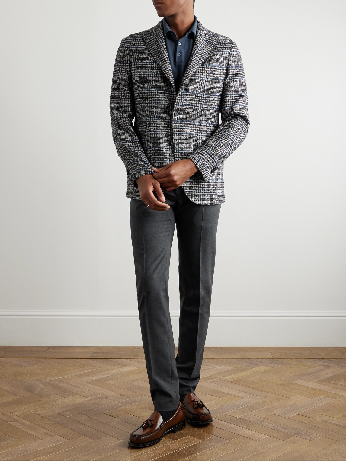 Incotex Teknosartorial Slim-fit Tapered Woven Trousers In Gray