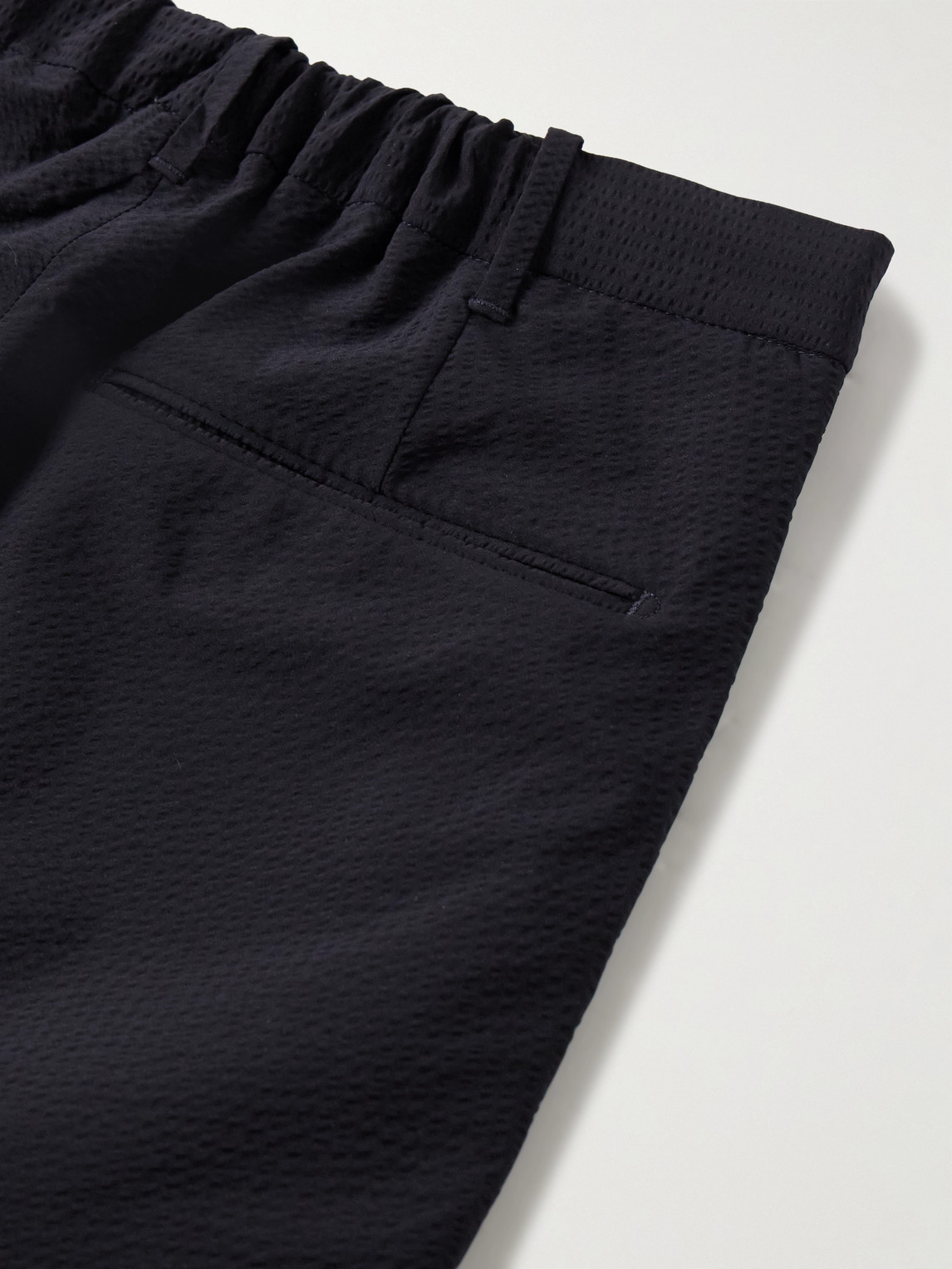 Incotex Teknosartorial Slim-fit Stretch-seersucker Trousers In Blue