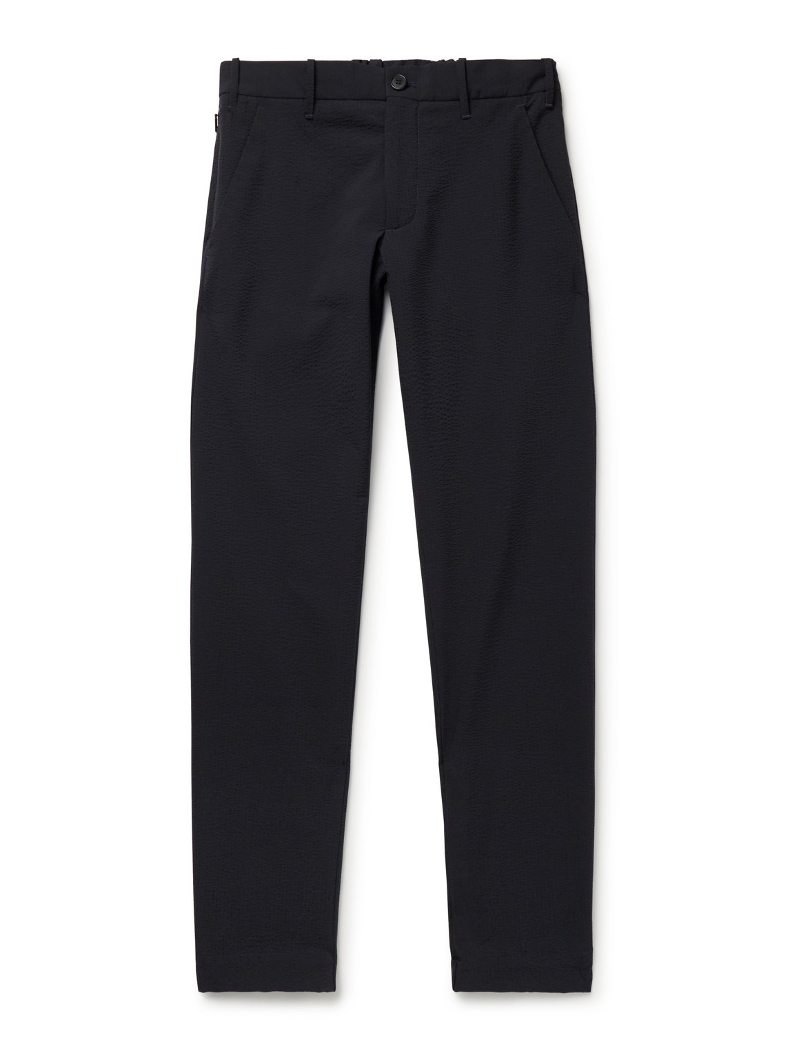 Incotex Teknosartorial Slim-fit Stretch-seersucker Trousers In Blue